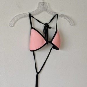 Triangl Pink Neoprene Bikini Top